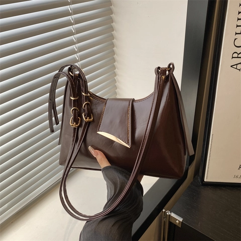 Damen Mode PU Leder Umhängetasche Casual Urban Minimalistisch Schultertasche Einsteckfarbe Elegante Hobo Tasche Für Täglichen Gebrauch