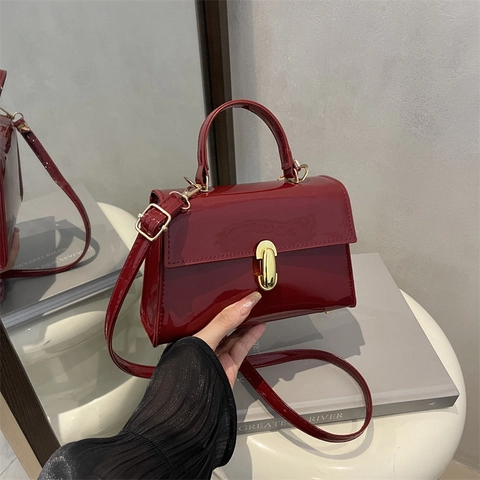Vintage Lackleder Baguette Tasche Für Damen Mode Leopardenmuster Handtasche Glänzend Kleine Crossbody Tasche Mit Metallverschluss Und Verstellbarem Gurt