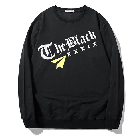 Sweatshirt Grande Taille Homme Streetwear Col Rond Mode Imprimé Lettres Gothiques Ample Manches Longues Mélange Coton Pullover