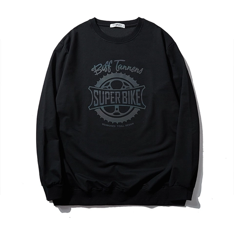 Sudadera de Talla Grande para Hombre Estampado Reflectante Algodón Cuello Redondo Pullover Casual Holgado Manga Larga