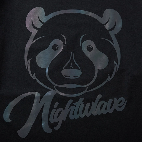 Felpa da Uomo Taglie Forti con Stampa Panda Riflettente Girocollo Manica Lunga Pullover Comodo Moda Casual Sportivo