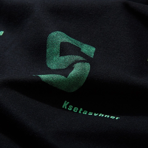 Felpa da Uomo Oversize in Misto Cotone con Stampa di Lettere Verdi Girocollo a Maniche Lunghe Nero Pullover Streetwear Casual
