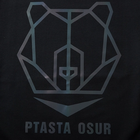 Sudadera de Talla Grande para Hombre Estampado de Oso Geométrico Reflectante Cuello Redondo Pullover de Mezcla de Algodón