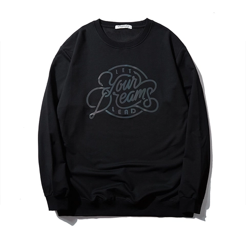 Sweatshirt Homme Grande Taille Réfléchissant Imprimé Mélange Coton Pullover Ample Streetwear Manches Longues Col Rond Casual Sport Top