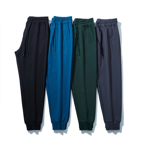 Men's Plus Size Casual Cotton Blend Sweatpants Solid Color Elastic Waist Drawstring Joggers For Daily Sports Activity