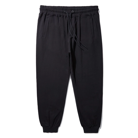 Herren Übergrößen Baumwolle Casual Jogginghose Elastischer Kordelzug Bund Loose Fit Einfarbig Sporthose