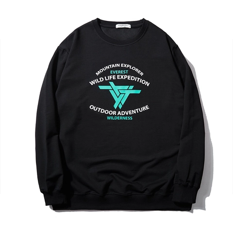 Sudadera de Talla Grande para Hombre Estampado de Letras Corte Holgado Pullover Casual Manga Larga Outdoor Top