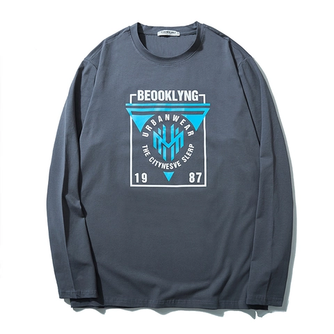 Ανδρικό Μοντέρνο T-Shirt Μεγάλο Μέγεθος Μακρυμάνικο Στρογγυλή Λαιμόκοψη Βαμβακερό Τύπωμα Γράμματα Casual Streetwear Φθινόπωρο
