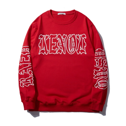 Sweat-shirt Homme Grande Taille Imprimé Lettres Gothiques Col Rond Ample Streetwear Mode Mélange Coton Manches Longues