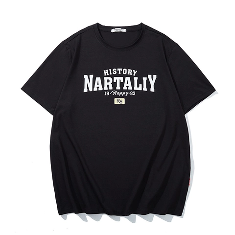 Übergröße Herren American Retro Baumwollmix T-Shirt Buchstabendruck Kurzarm Casual Locker Rundhals Sommer Tee