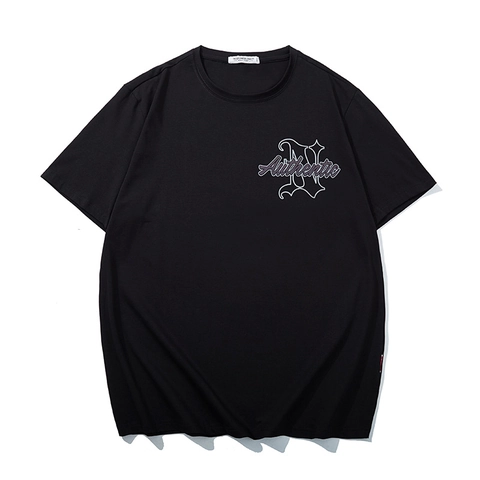T-Shirt Imprimé pour Hommes Grande Taille Été Ample en Mélange de Coton Manches Courtes Top Basique Décontracté Tee avec Impression Alphabet