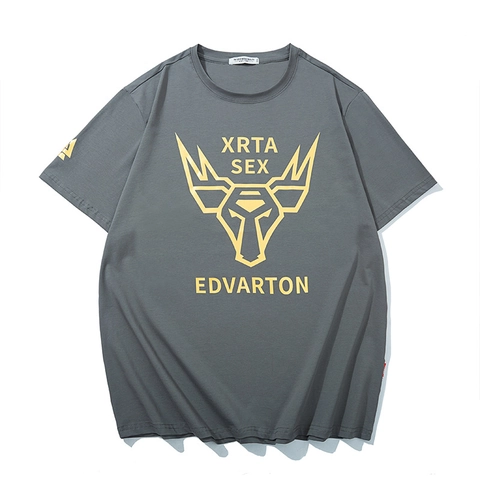Men's Plus Size Printed T-Shirt Cotton Blend Loose Fit Short Sleeve Tee Top Casual Streetwear Summer Gilding Crew Neck Shirt