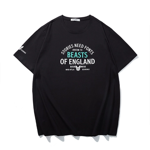 Men Plus Size Short Sleeve T-Shirt Vintage Letter Print Cotton Blend Loose Fit Summer Casual Crew Neck Graphic Top