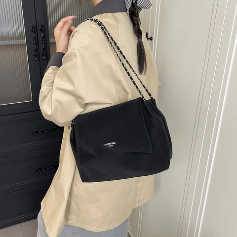 Fashion Women Shoulder Bag Large Capacity PU Leather Tote Bag With Chain Strap Letter Print Casual Handbag For Women Daily