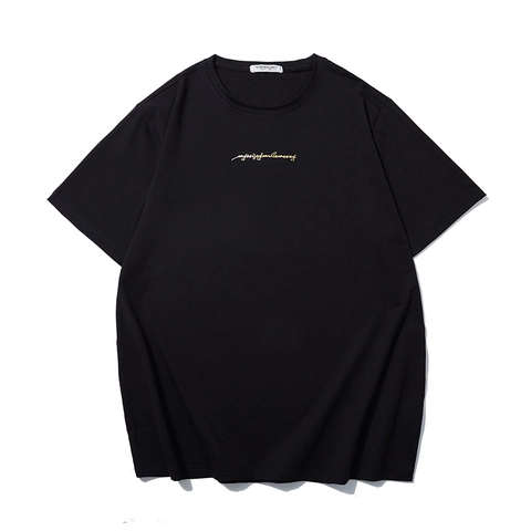 Herren Plus Size Casual T-Shirt Kurzarm Baumwolle Bedruckt Gold Buchstabe Grafik Tee Locker Plus Size Tops Für Herren