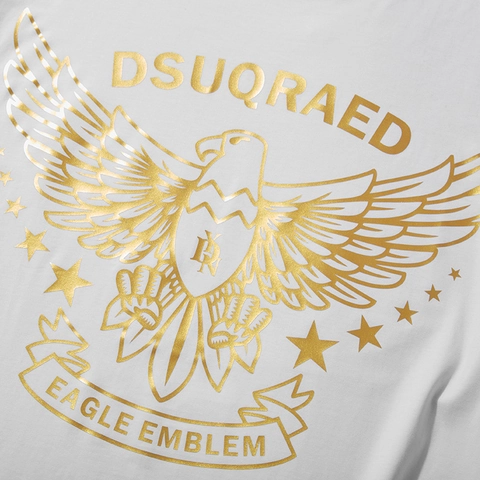 Herren Übergröße Goldprägung Adlerdruck Baumwollmischung Kurzarm T-Shirt Locker Lässig Rundhals Streetwear Sommer Oberteil