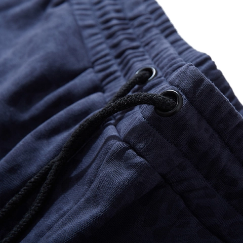 Men's Plus Size Leopard Jacquard Sports Shorts Cotton Loose Fit Drawstring Waist Casual Shorts Navy Blue Black Sweatshorts