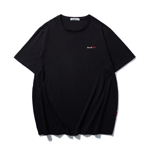 Men Plus Size Cotton Embroidered T-Shirt Loose Fit Summer Short Sleeve Graphic Tee Crew Neck Top For Big And Tall Men