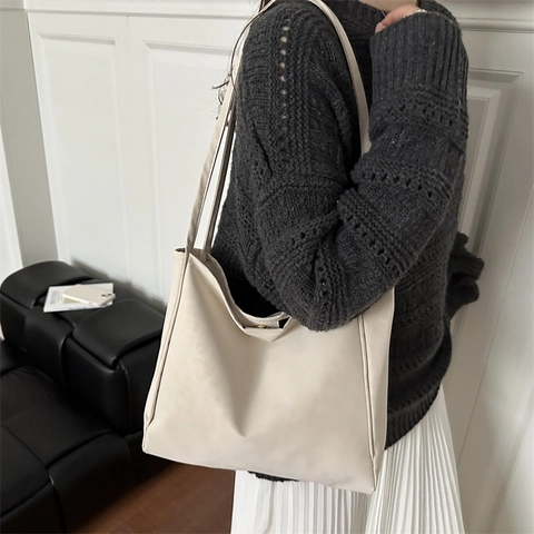 Fashion Women Large Capacity Tote Bag Retro Simple Casual Shoulder Bag Leopard Print Autumn Winter Shopping Handbag Purse