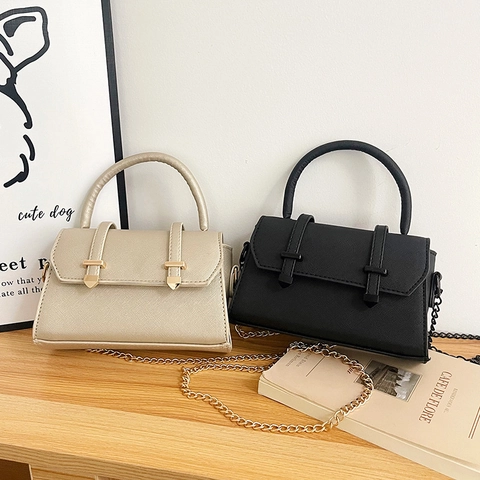 Women Saffiano PU Leather Small Square Shoulder Bag Chic Flap Crossbody Handbag With Chain Strap Casual Trendy Daily Purse