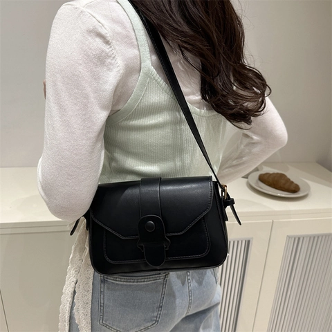 Borsa Quadrata Piccola in Pelle PU Minimalista alla Moda per Donna Borsa a Tracolla Versatile Borsa a Mano Chic Casual Tinta Unita