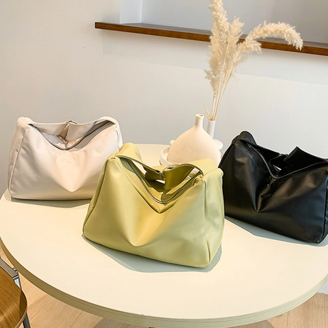 Bolso Tote de Cuero PU Minimalista para Mujer Gran Capacidad Color Sólido Bolso de Hombro Estilo Urbano Bolso de Mano para Mujer