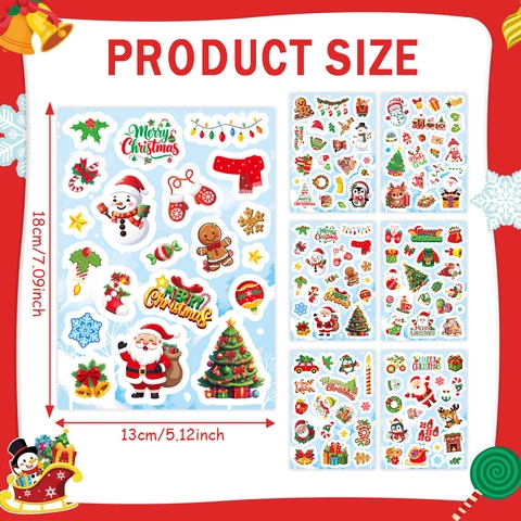 Weihnachtsparty Dekoration Aufkleber Cartoon Weihnachtsmann Schneemann Rentier DIY Urlaub Geschenkbox Aufkleber Für Kinder Feste