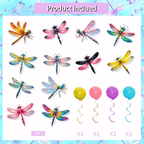 Dragonfly Birthday Party Decorations Colorful Happy Birthday Banner And Hanging Swirls Spring Garden Theme Supplies