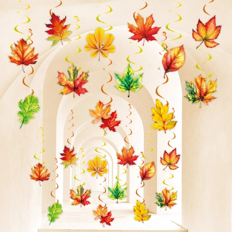 Decorazioni a Spirale Appese a Foglia di Acero Autunnale per la Festa del Ringraziamento Decorazione del Soffitto