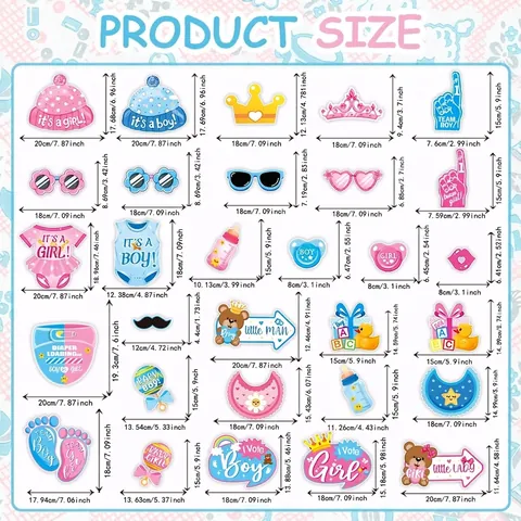 Kit Accessori Fotografici per Festa di Rivelazione del Genere Team Boy o Girl Baby Shower Decorazioni Forniture Foto Props