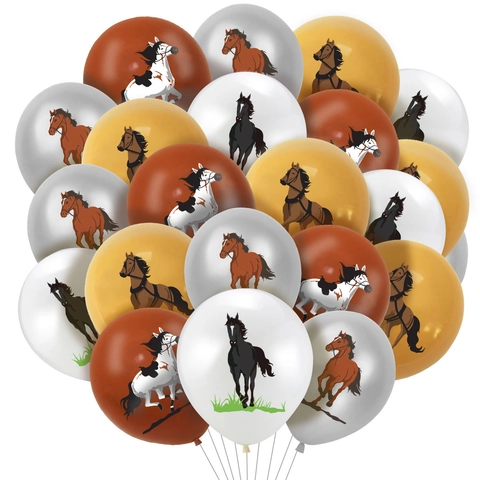 Pferd Thema Party Dekorationen Wildpferd Rennen Latex Ballons Für Cowboy Geburtstag Event Western Reitsport Stil Dekor