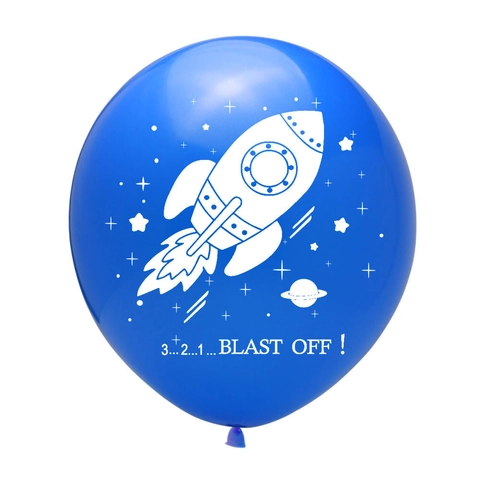 12 Zoll Weltraum Thema Latex Ballons Astronaut Rakete Bedruckte Ballons Für Kinder Weltraum Geburtstag Party Dekorationen Blau Schwarz Ballons