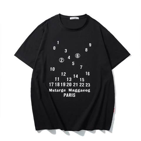 Men's Plus Size Cotton T-Shirt Streetwear Loose Fit Letter Matrix Print Round Neck Short Sleeve Breathable Casual Top Black