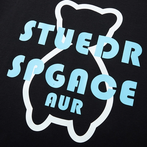 Herren Oversize Baumwolle T-Shirt Bär Grafik Druck Kurzarm Rundhals Locker Schwarz Casual Sommer Streetwear Tee Große Größen 12XL
