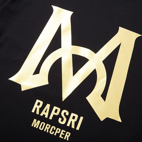 Men Plus Size Black T-Shirt Gold Letter M Graphic Loose Fit Cotton Blend Short Sleeve Tee Summer Casual Streetwear Top