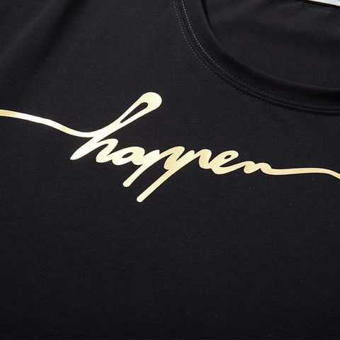 Maglietta da Uomo Taglie Forti in Misto Cotone Casual Larga Manica Corta Stampa Lettere Oro Estate Girocollo Base Layer