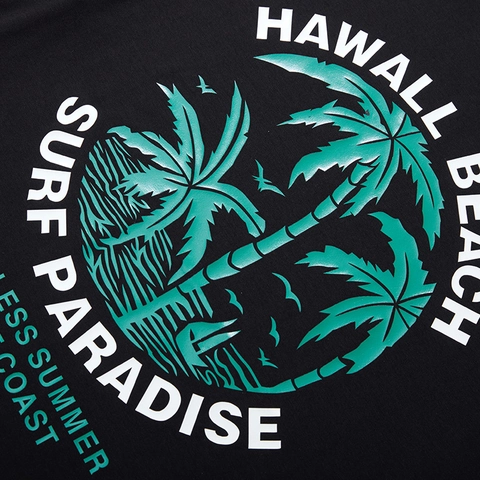 Heren Grote Maten Katoenmix T-Shirt Hawaii Beach Palmboom Print Korte Mouw Losjes Casual Zomer Grafisch Tee