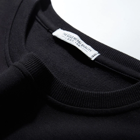 Felpa da Uomo Taglie Forti Girocollo in Misto Cotone Autunno Tinta Unita Pullover Ampio a Maniche Lunghe Con Bordi a Costine