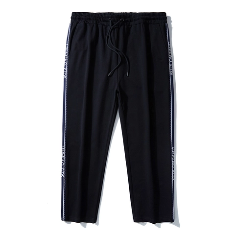 Herren Übergröße Jogginghose Baumwolle Locker Gerade Sporthose Mit Bandzug Buchstaben Kordelzug Elastischer Bund Lässig Joggers