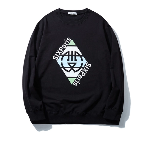 Sweat-shirt en Coton Grande Taille Streetwear pour Hommes Coupe Décontractée Manches Longues Col Rond Imprimé Lettres Pull Automne