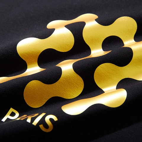 Sudadera de Talla Grande para Hombre de Mezcla de Algodón Con Estampado de Letras Paris en Oro Pullover Casual de Manga Larga Cuello Redondo