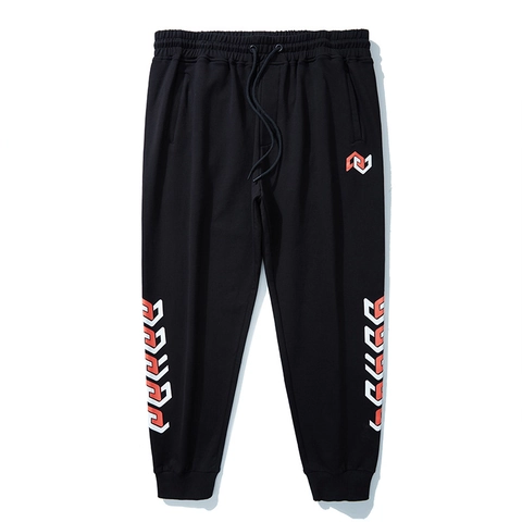 Plus Size Herren Sport Jogginghose Geometrischer Druck Baumwollmischung Tunnelzug Taille Konische Bündchen Sportbekleidung