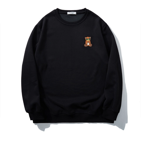 Heren Grote Maat Sweatshirt Katoenmix Cartoon Beer Borduursel Ronde Hals Lange Mouw Oversized Pullover Casual Streetwear Herfst Top