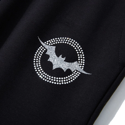 Herren Übergröße Sweatpants Bedruckt Strass Fledermaus Muster Locker Gerade Bein Sportlich Jogginghose Baumwolle Freizeit Hose