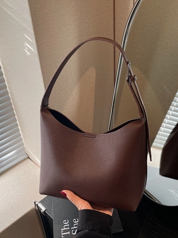 Minimalistische PU Leder Lychee Textur Umhängetasche Für Damen Retro Große Kapazität Eimer Unterarmtasche Mit Verstellbarem Riemen