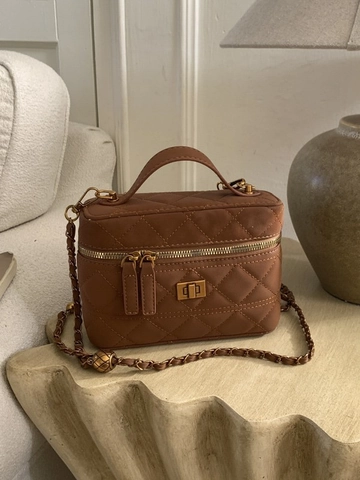 Bolso Bandolera de Cuero PU Acolchado para Mujer Minimalista Costuras Romboidales Bolso de Mano Cadena Estilo Neceser Retro Diario