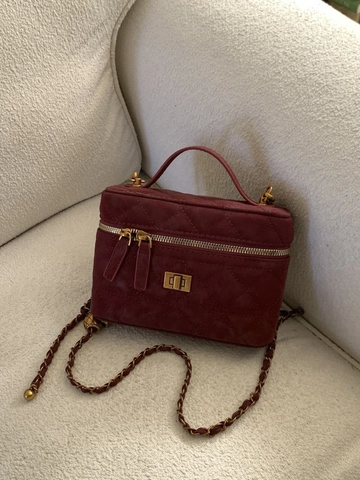 Bolso Bandolera de Cuero PU Acolchado para Mujer Minimalista Costuras Romboidales Bolso de Mano Cadena Estilo Neceser Retro Diario