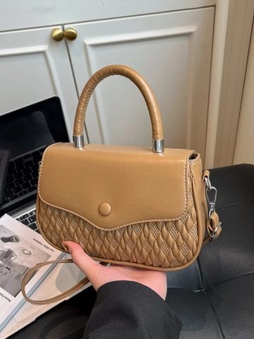 Borsa a Mano da Donna Minimalista in Pelle PU Trapuntata Design a Cuciture Borsa a Tracolla Con Manico Superiore Borsa Quadrata Elegante Per Pendolari