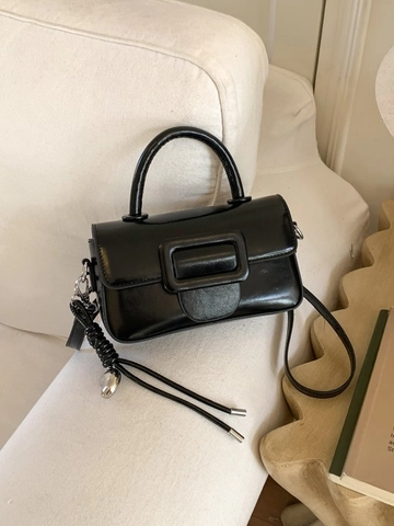 Borsa a Tracolla Quadrata Piccola da Donna in Pelle PU Vintage Borsa a Mano Retrò Con Fibbia Grande Borsa Urbana Minimalista
