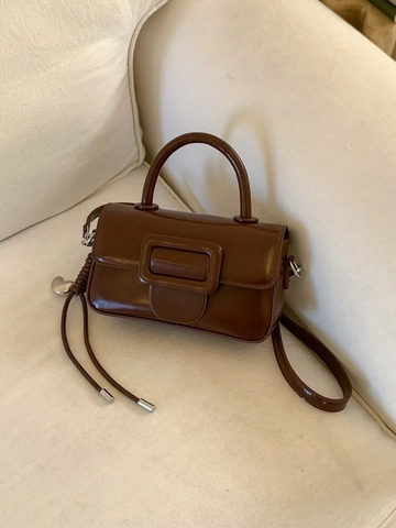 Borsa a Tracolla Quadrata Piccola da Donna in Pelle PU Vintage Borsa a Mano Retrò Con Fibbia Grande Borsa Urbana Minimalista